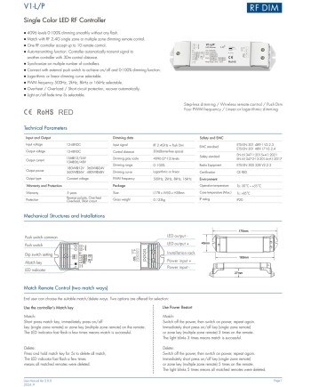 CONTROLADOR TENSION CONSTANTE V1-L/P  12-48V PULSADOR & RF